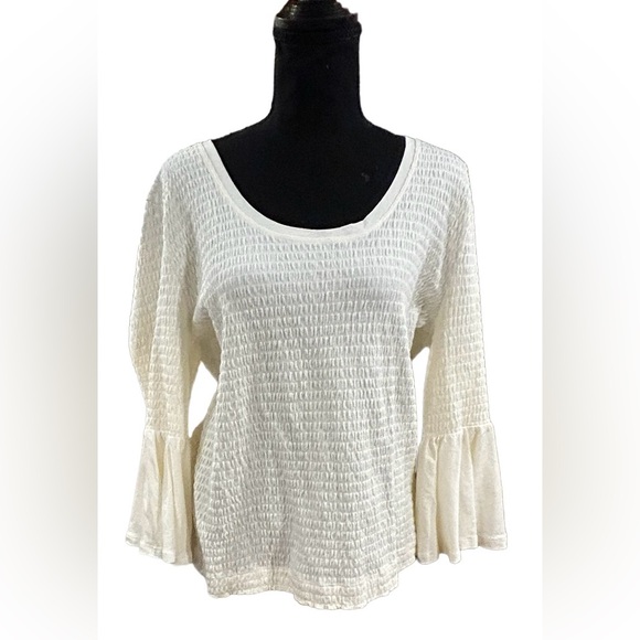 🔥ANTHROPOLOGIE! FOSTER BELL TOP! GORGEOUS IVORY, 3/4 BELL SLEEVES! BOHO! - Picture 6 of 16